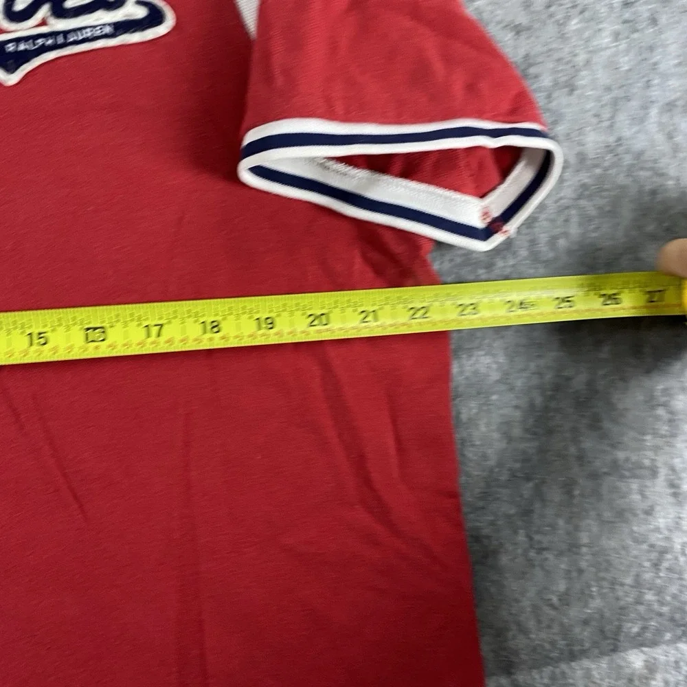 Vintage Polo Ralph Lauren Script Logo Shirt‎ Men's Large Red Short Sleeve #67